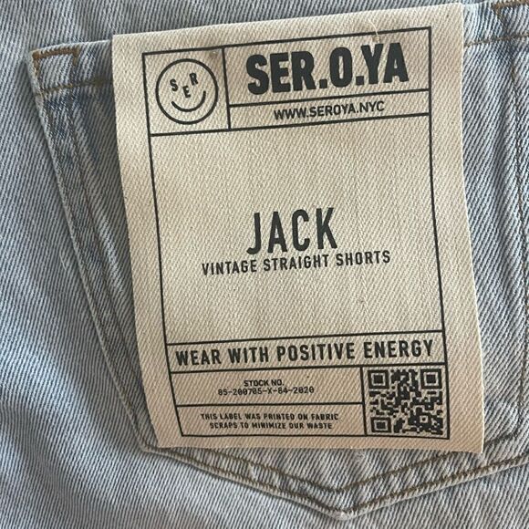 SER.O.YA JACK VINTAGE STRAIGHT  DENIM SHORTS NEW SIZE 30 - Picture 7 of 7